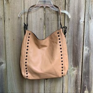 Loeffler Randall Studded Leather Shoulder Hobo Bag
